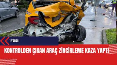 Kontrolden çıkan araç zincirleme kaza yaptı