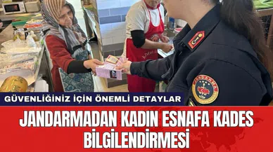 Jandarmadan kadın esnafa KADES bilgilendirmesi