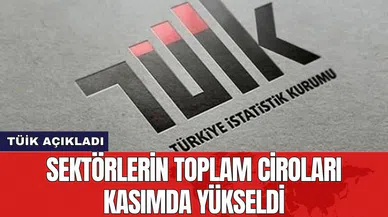 Sektörlerin toplam ciroları kasımda yükseldi