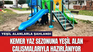 Kemer yaz sezonuna yeşil alan çalışmalarıyla hazırlanıyor