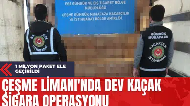 Çeşme Limanı'nda Dev Kaçak Sigara Operasyonu: 1 Milyon Paket Ele Geçirildi