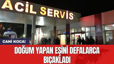 Doğum yapan eşini defalarca bıçakladı