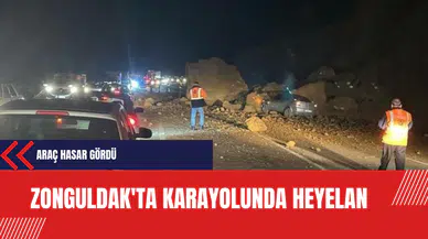 Zonguldak'ta Karayolunda Heyelan