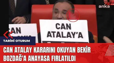 Can Atalay kararını okuyan Bekir Bozdağ'a Anayasa fırlatıldı!
