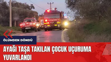 Ayağı taşa takılan çocuk uçuruma yuvarlandı