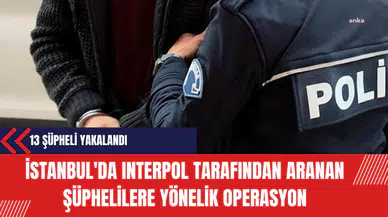 İstanbul'da Interpol tarafından aranan şüphelilere yönelik operasyon: 13 şüpheli yakalandı