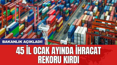 Bakanlık açıkladı! 45 il ocak ayında ihracat rekoru kırdı