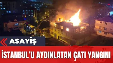 Tuzla'da 2 katlı binanın çatısı alev alev yandı   