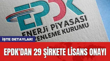 EPDK'dan 29 şirkete lisans onayı
