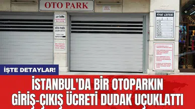 İstanbul'da bir otoparkın giriş-çıkış ücreti dudak uçuklattı
