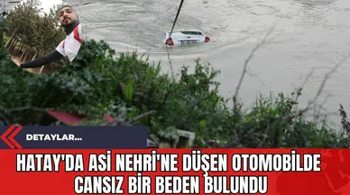 Hatay'da Asi Nehri'ne Düşen Otomobilde Cansız Bir Beden Bulundu
