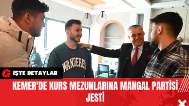 Kemer'de Kurs Mezunlarına Mangal Partisi Jesti