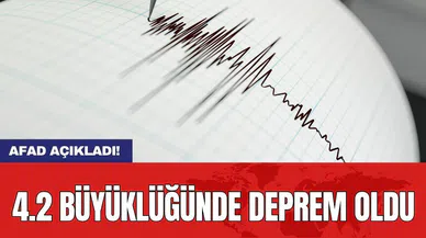 AFAD açıkladı! 4.2 büyüklüğünde deprem oldu