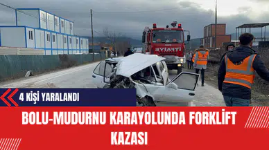 Bolu-Mudurnu Karayolunda Forklift Kazası: 4 Kişi Yaralandı