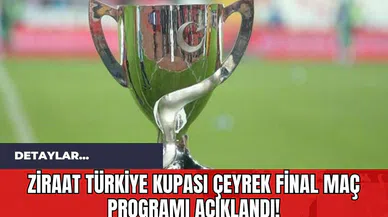 Ziraat Türkiye Kupası Çeyrek Final Maç Programı Açıklandı