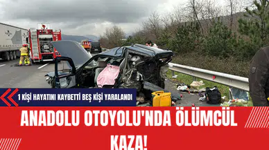 Anadolu Otoyolu'nda Ölümcül Kaza: 1 Kişi Hayatını Kaybetti Beş Kişi Yaralandı