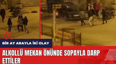 Burdur'da alkollü mekan önünde darp ettiler! O anlar kamerada