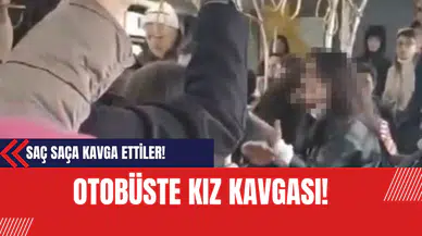 Otobüste Kız Kavgası! Saç Saça Kavga Ettiler!