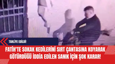 Fatih'te Sokak Kedilerini Sırt Çantasına Koyarak Götürdüğü İddia Edilen Sanık Tahliye Edildi
