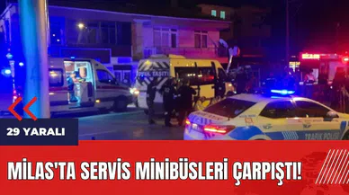 Milas'ta servis minibüsleri çarpıştı!