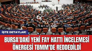 Bursa'daki yeni fay hattı incelemesi önergesi TBMM'de reddedildi