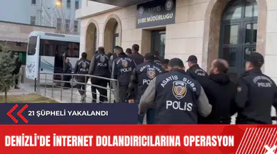 Denizli'de internet dolandırıcılarına operasyon: 21 şüpheli yakalandı