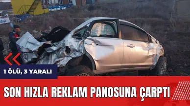 Isparta'da korkunç kaza! Son hızla reklam panosuna çarptı