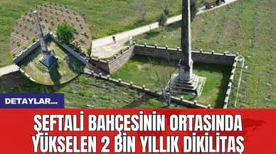 Şeftali Bahçesinin Ortasında Yükselen 2 Bin Yıllık Dikilitaş