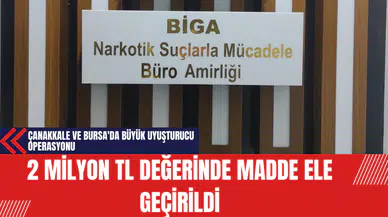 Çanakkale ve Bursa'da Büyük Uy*şturucu Operasyonu: 2 Milyon TL Değerinde Madde Ele Geçirildi
