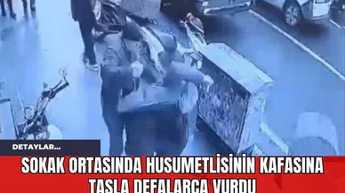 Sokak Ortasında Husumetlisinin Kafasına Taşla Defalarca Vurdu