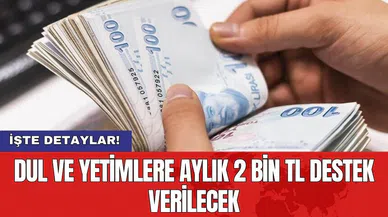 Dul ve yetimlere aylık 2 bin TL destek verilecek