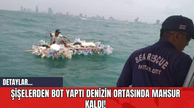 Şişelerden Bot Yaptı Denizin Ortasında Mahsur Kaldı!