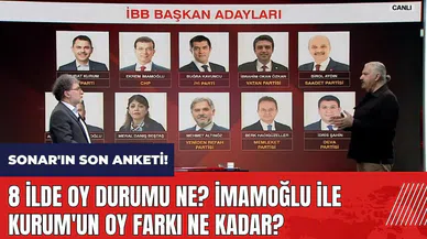 Sonar'ın son anketi! 8 ilde oy durumu ne? İstanbul'da İmamoğlu ile Kurum'un oy farkı ne kadar?