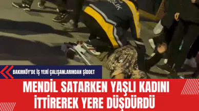 Mendil Satarken Yaşlı Kadını ittirerek yere Düşürdü
