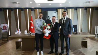 Yeni başkan ve Şahin'den Muhittin Böcek'e ziyaret