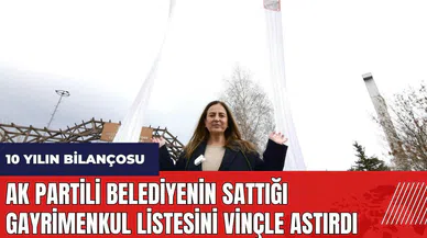 İYİ Parti adayı AK Partili belediyenin sattığı gayrimenkul listesini vinçle astırdı