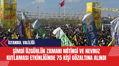 İstanbul Valiliği: Şimdi Özgürlük Zamanı Mitingi ve Nevruz Kutlaması Etkinliğinde 75 Kişi Gözaltına Alındı