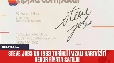 Steve Jobs'un 1983 Tarihli İmzalı Kartviziti Rekor Fiyata Satıldı