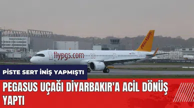 Piste sert iniş yapan Pegasus uçağı Diyarbakır'a acil dönüş yaptı