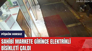 Pişkin hırsız! Sahibi markete girince elektrikli bisikleti çaldı