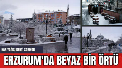Erzurum'da Beyaz Bir Örtü: Kar Yağışı Kenti Sarıyor