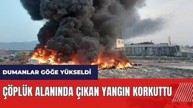 Hatay'da çöplük alanında çıkan yangın korkuttu