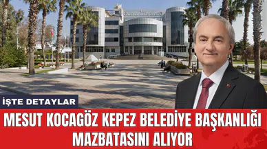 Mesut Kocagöz Kepez Belediye Başkanlığı mazbatasını alıyor