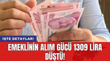 Emeklinin alım gücü 1309 lira düştü!