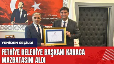 Fethiye Belediye Başkanı Karaca mazbatasını aldı