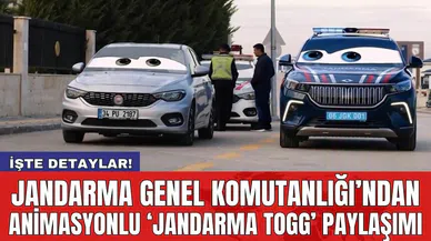 Jandarma Genel Komutanlığı’ndan animasyonlu ‘Jandarma Togg’ paylaşımı