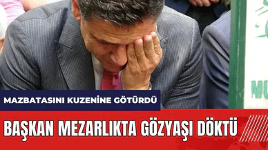 Kozan'da başkan mazbatasını aldı mezarlıkta gözyaşı döktü