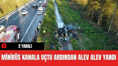 Minibüs takla attı