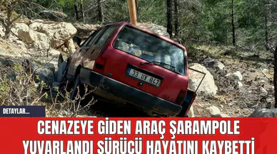 Cenazeye Giden Araç Şarampole Yuvarlandı Sürücü Hayatını Kaybetti