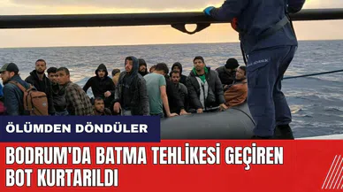 Bodrum'da batma tehlikesi geçiren bot kurtarıldı!